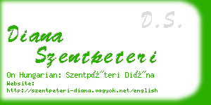 diana szentpeteri business card